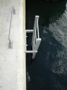 Echelle quai acier à Peschadoires